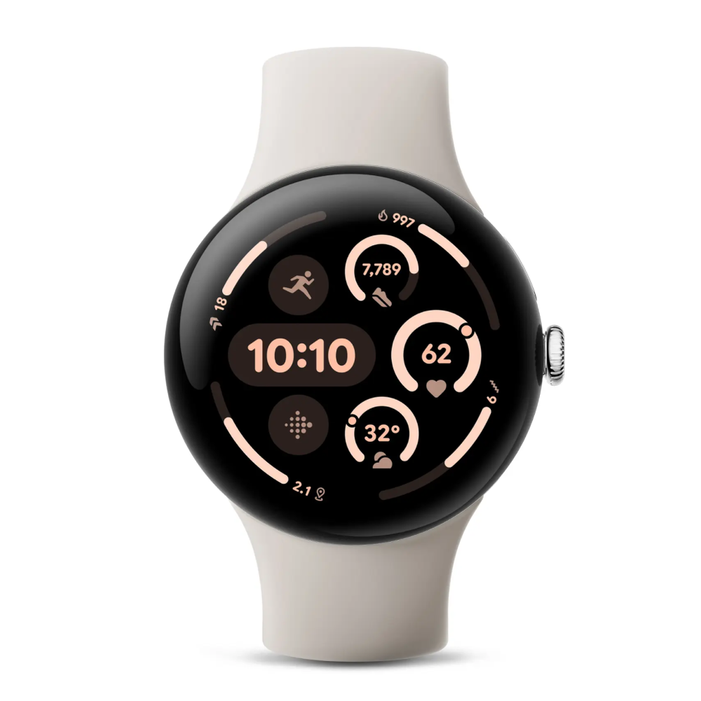 Buy Google Pixel Watch 3 45mm Bluetooth WiFi Silver and Porcelain